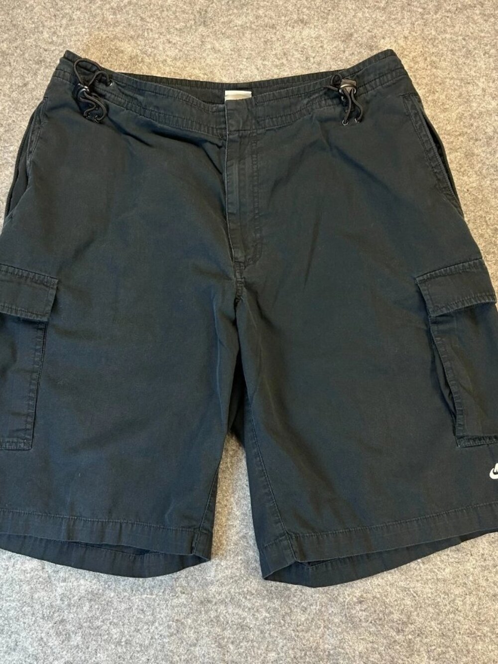 Vintage Y2K Nike Cargo Shorts Mens L Black Flat Front Relaxed Fit Streetwear